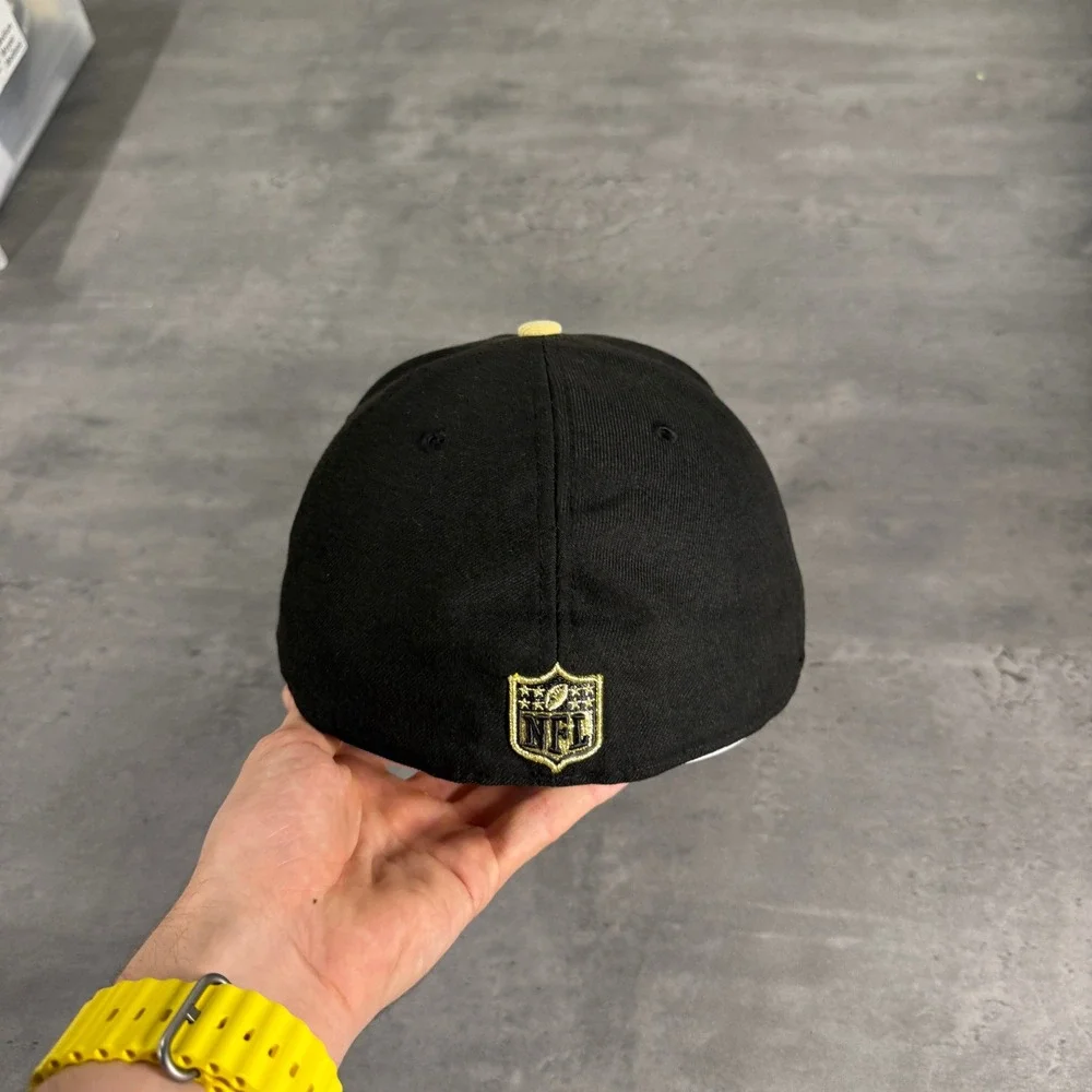 New Era New Orleans Saints Hat 7 3/4 Black‎ Gold Gray White NFL 59FIFTY Fitted